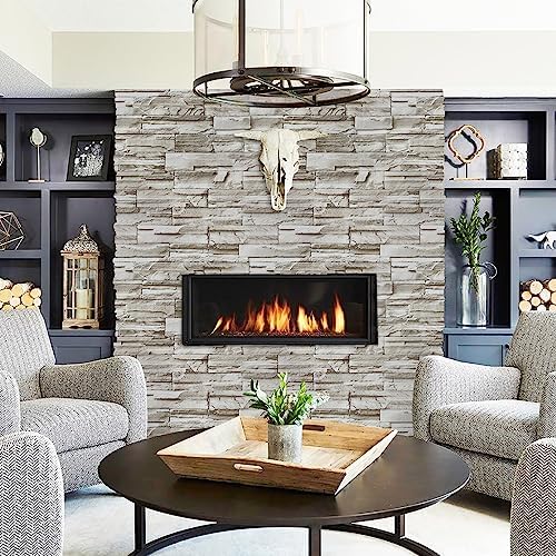 Timeet Stone Peel and Stick Wallpaper 17.3 x 197in Brick Wallpaper - Image 5