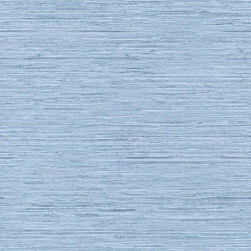 York Wallcoverings Nautical Living Faded Denim Blue Grasscloth Wallpaper by YorkWallcoverings