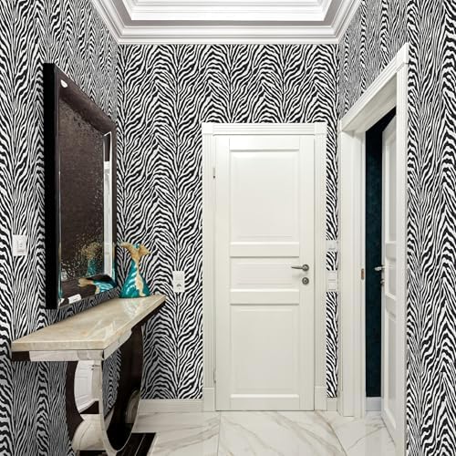FLFK Peel and Stick Wallpaper Zebra Print 16" x 128" Removable Wall Paper - Image 4