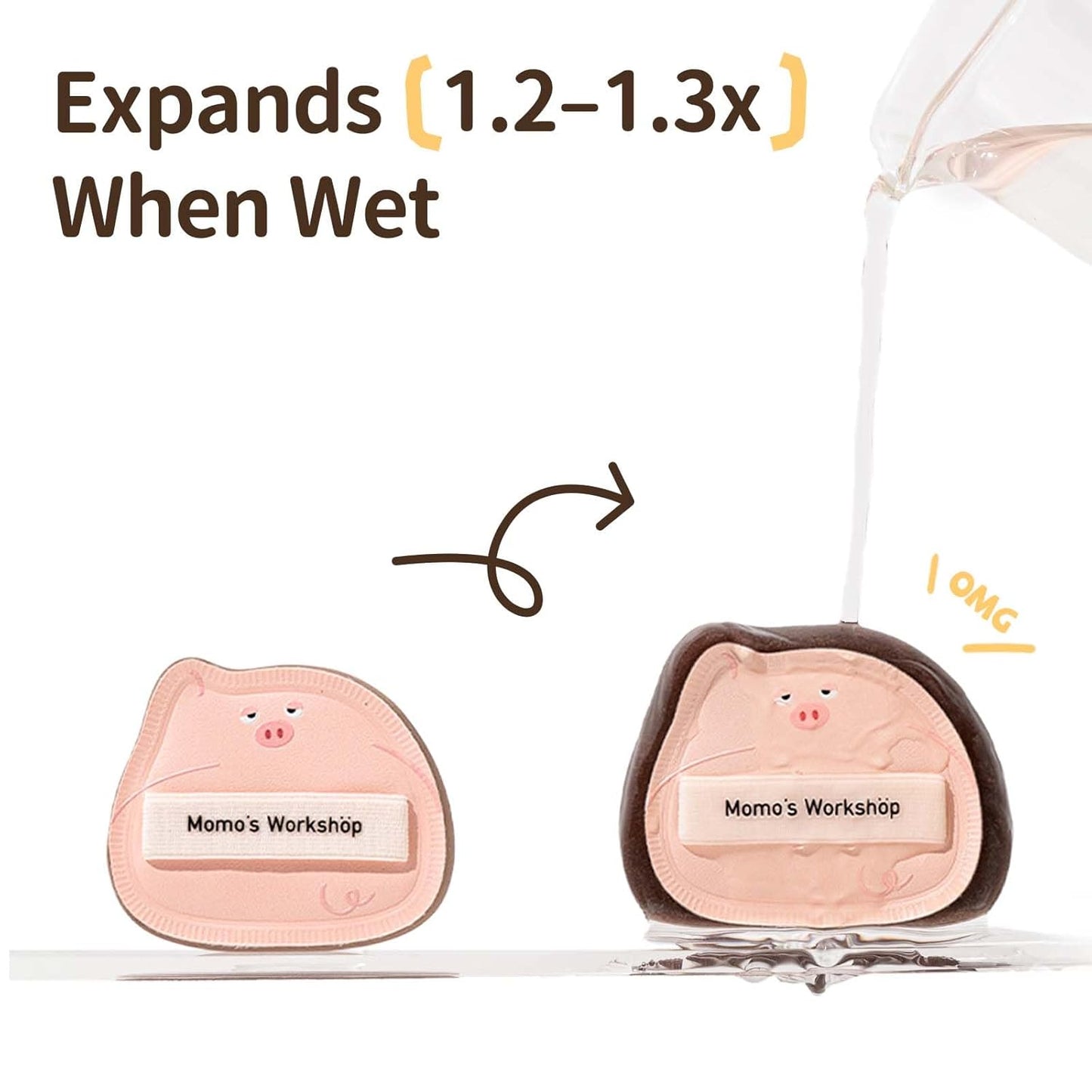 Sleepy Pig Puffs, Makeup Sponges Set, Dry&Wet Dual-Use Foundation Sponge - Hydrophilic Polyurethane, Expands 1.3x When Wet for Cream Foundation/Liquid Blush/Highlighter,2pcs Puffs & Storage Case