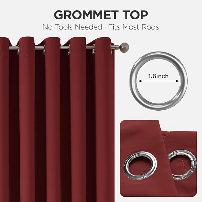 Joydeco Blackout Patio Sliding Door Curtains 84 Inches Long, Grommet Privacy - Image 7