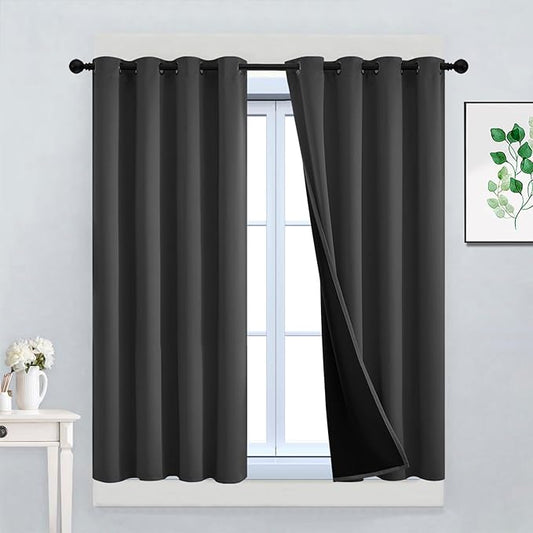 Yakamok 100% Blackout Curtains, 2 Thick Layers Thermal Insulated Total Blackout by Yakamok