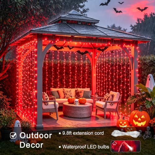 JMEXSUSS 300LED Red Curtain Lights - Image 7