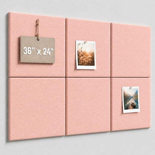Large Cork Boards for Walls – 36" x 24" Self Adhesive Felt Wall Tiles by CreateYourIdealSpace