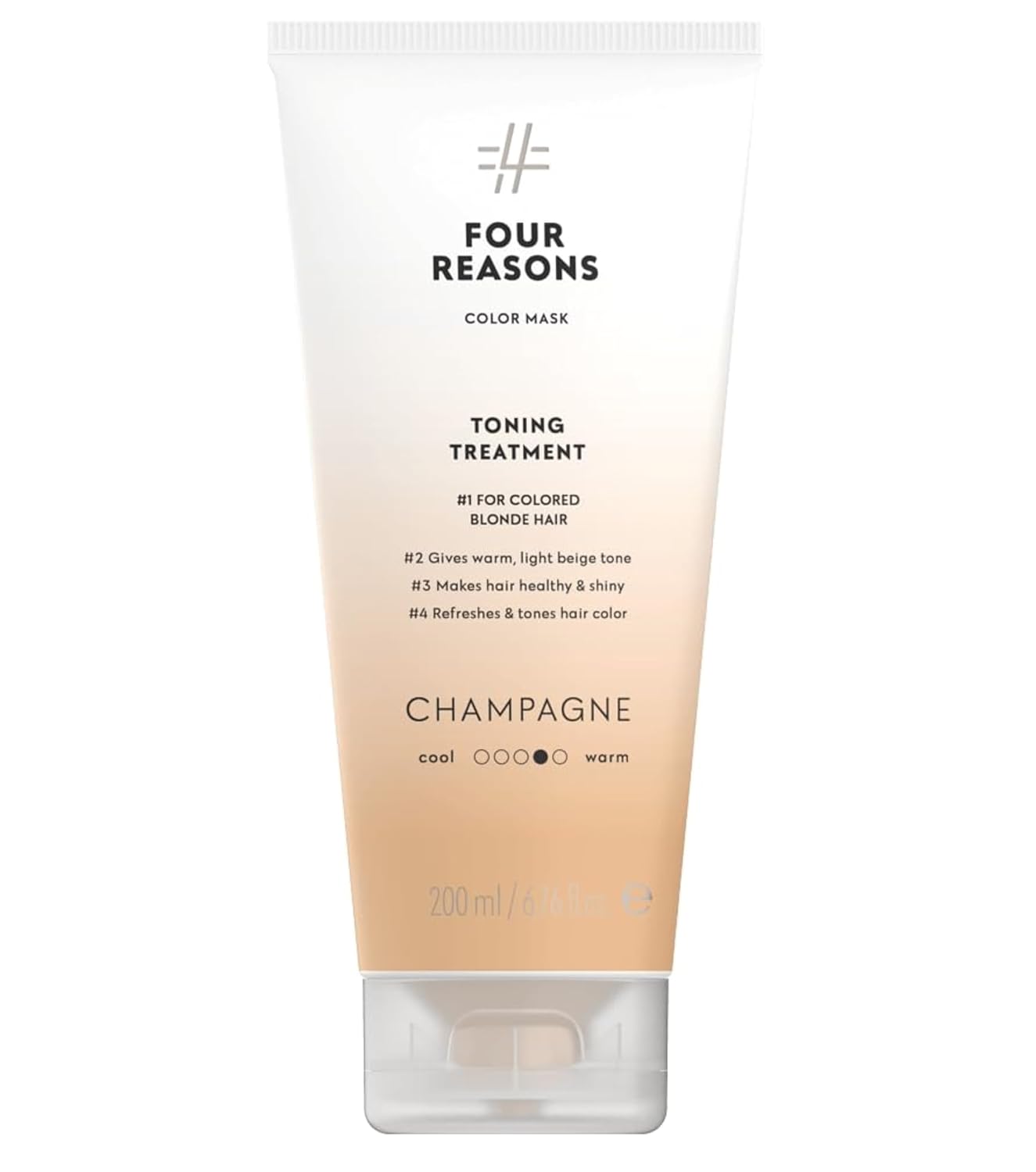 Four Reasons Color Mask – Champagne Blonde - (27 Colors) Toning Treatment, Color Depositing Conditioner, Tone & Enhance Color-Treated Hair - Semi Permanent Hair Dye, Vegan and Cruelty-Free, 6.76 fl oz