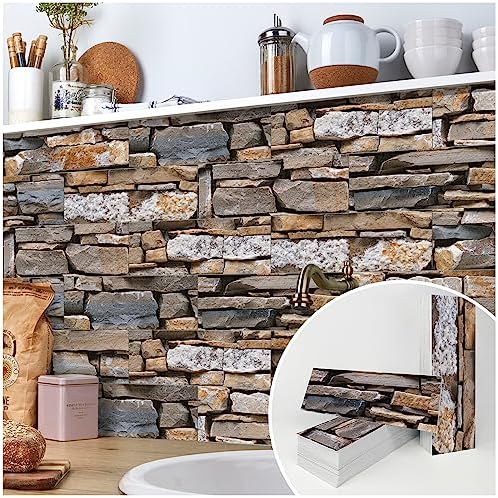 TUOKING Peel and Stick Backsplash Wall Tiles fot Kitchen, 3 Sheets by TUOKING