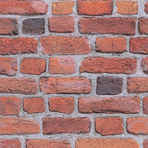 Abyssaly Red Brick Wrapping Paper Contact Paper Peel and Stick Wallpaper by Abyssaly