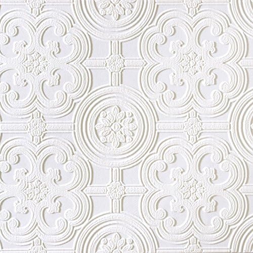 Brewster Egon White Textured Vinyl Paintable Wallpaper, 21 in x 33 ft by Unknown