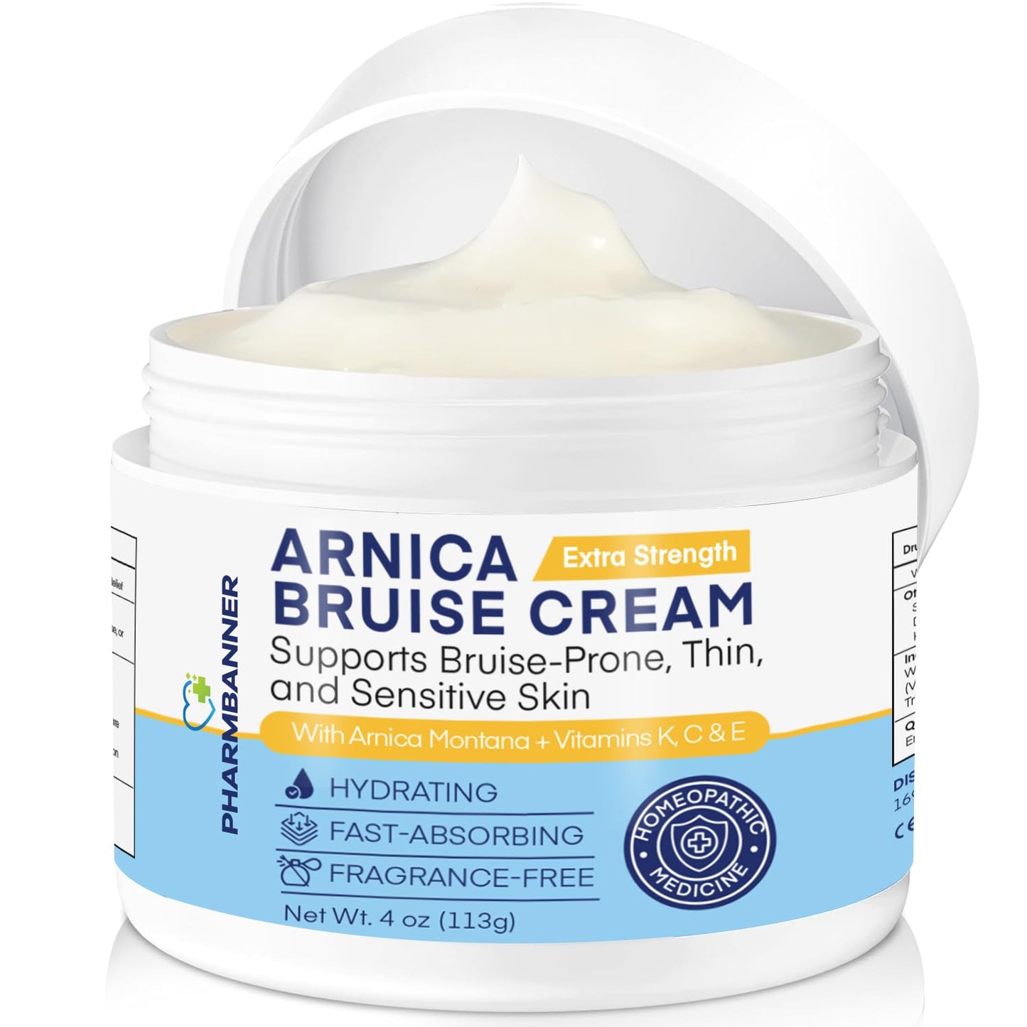 Arnica Bruise Cream Extra Strength – Fast Healing Arnica Montana with Vitamins K, C & E for Bruising, Swelling, Discoloration & Thin Skin – Hydrating Moisturizer for Face & Body – 4 oz