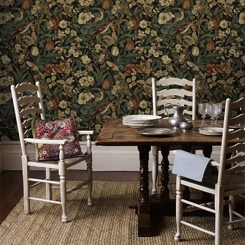 Erfoni Bird Floral Peel and Stick Wallpaper Vintage Contact Paper - Image 3