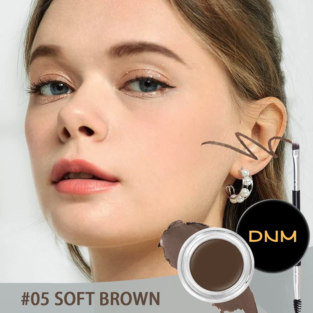 evpct Soft Brown Eyebrow Powder Pomade Gel Shaper Makeup Kit with Dual-ended Brush, Eyebrow Stencil Kit for Women Shaping, Eye Brow Pomade Stencil Shaper Tinting kits for Women Long Lasting Waterproof