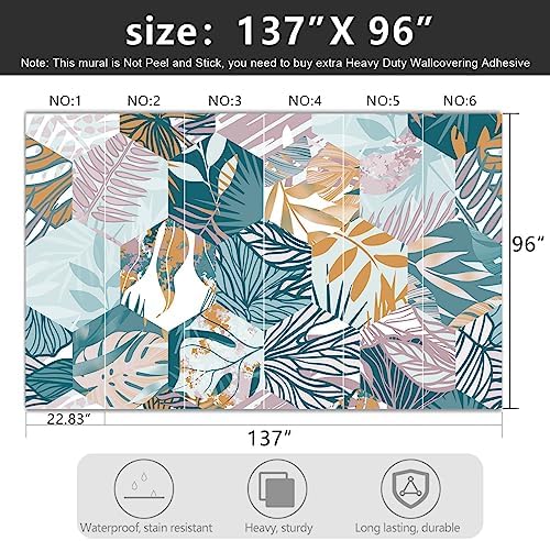 -Abstract Geometry Botanical Banana Leaf Fabric Wallpaper Living Room Bedroom - Image 4