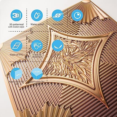 Art3d 12-Pack Waterproof 3D Drop Ceiling Tiles, 24 x 24 in - Image 6