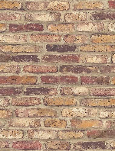 NextWall Faux Rustic Red Brick Peel and Stick Wallpaper by NextWall