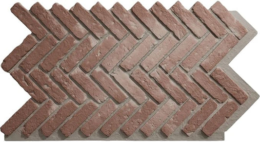 EverStone Herringbone Faux Brick Panel, 46 1/2"W x 25 1/4"H x 1"D, Old Chicago by EkenaMillwork