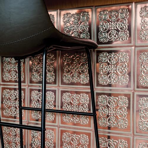 Peel and Stick Metal Backsplash Tiles, Patina Copper - Image 5