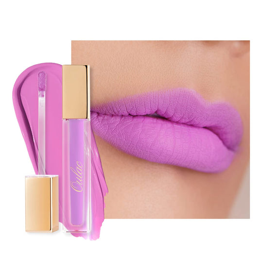 Oulac Matte Liquid Pinky Purple Lipstick for Women, Light Pink Lipstick Long Lasting Waterproof Lip Stain, No Transfer, Creamy High Pigmented Formula with Rose Oil, Vegan & Cruelty-Free, M14