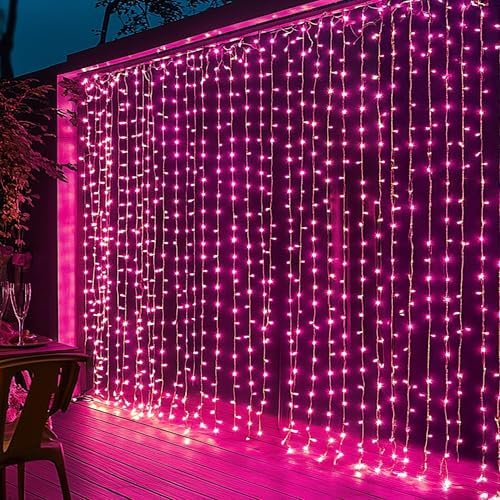 Dazzle Bright 300 LED Curtain String Lights, Valentine's Day Fairy Lights by DazzleBright