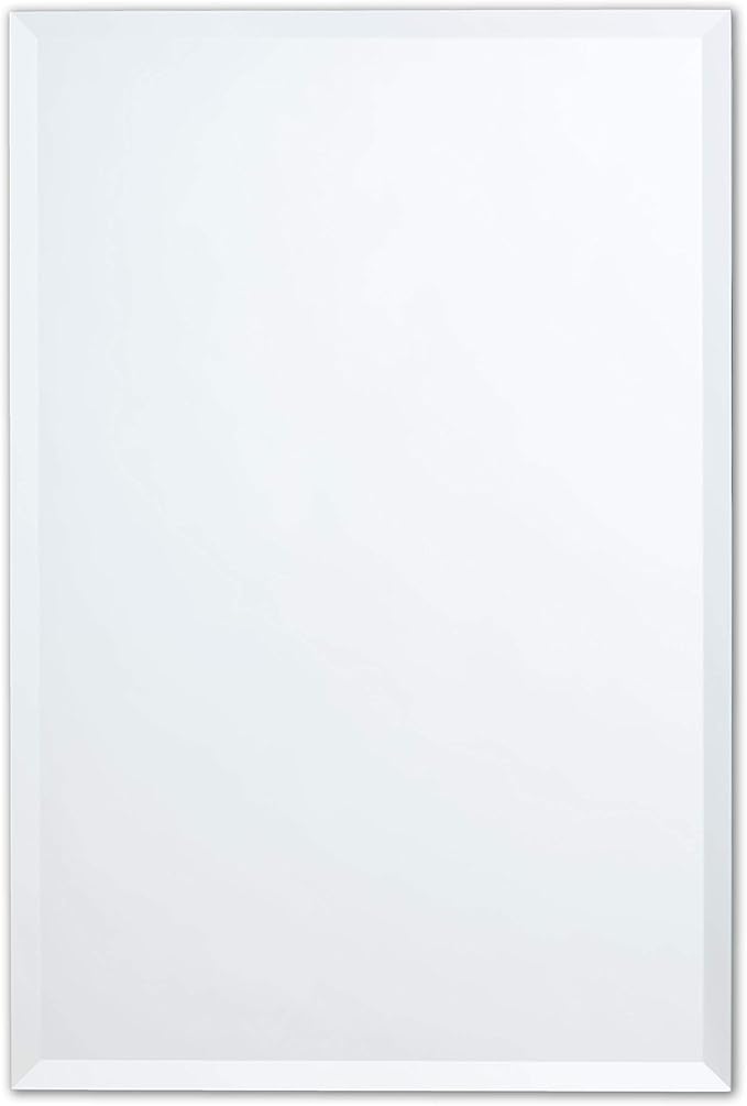 Better Bevel Frameless Square Mirror | 24" x 24" Bathroom Wall Mirror w/Beveled by Better+Bevel