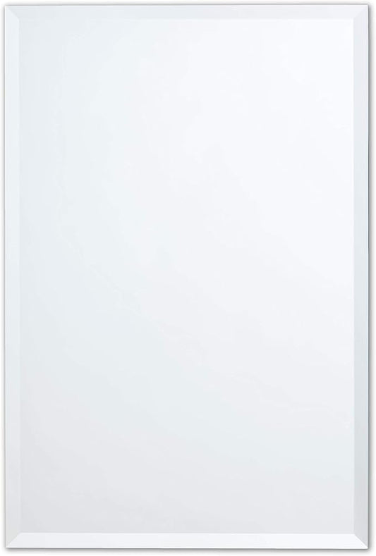 Better Bevel Frameless Rectangle Mirror | 18" x 40" Bathroom Wall Mirror by Better+Bevel