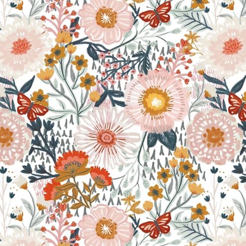 Dimoon Floral Wallpaper Peel and Stick Wallpaper Boho Retro Contact Paper by DIYYOURMOON