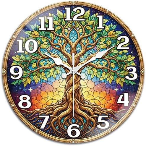 peacoblue Tree Wall Clocks Battery Operated by PEACOBLUE