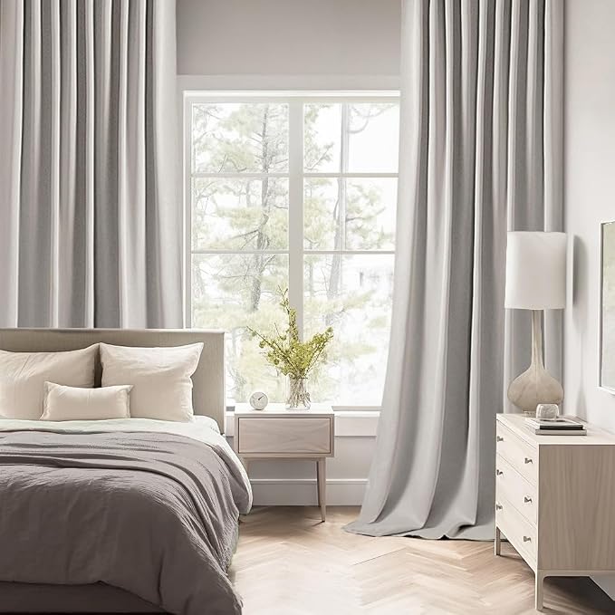 MIULEE Stone Back Tab Blackout Curtains 84 Inch Length 2 Panels Set - Image 3
