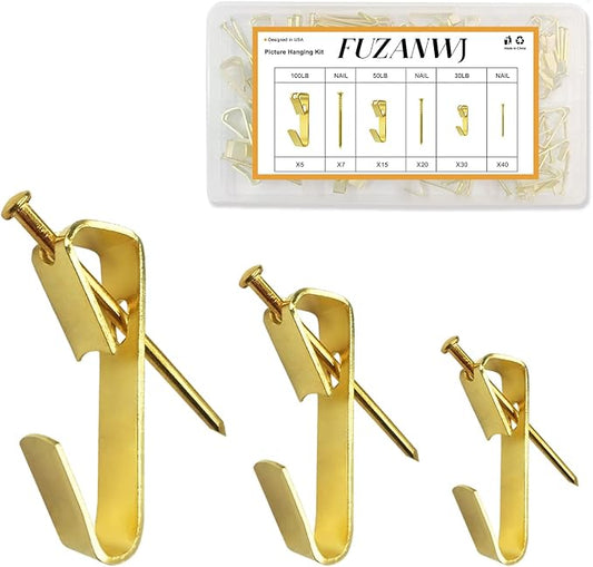 50pcs Picture Hangers with Different Sizes, Heavy Duty 30-100lbs Picture by FUZANWJ