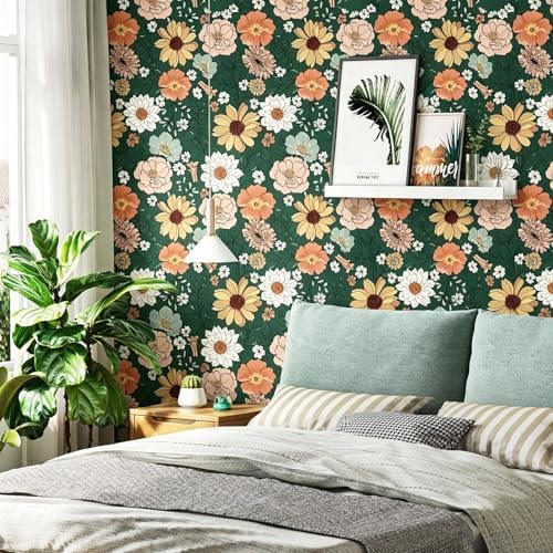 17.7" x 197" Floral Wallpaper Peel and Stick Vintage Floral Contact Paper Boho - Image 7