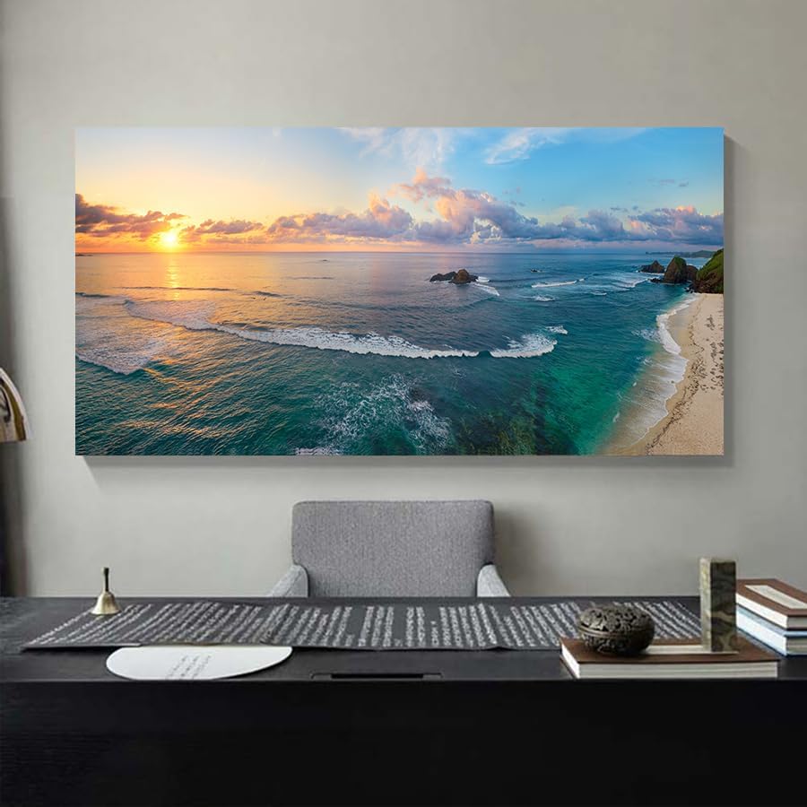Yxbhhym Large Wall Art for Bedroom Living Room Wall Decor Sunset Beach Pictures - Image 4