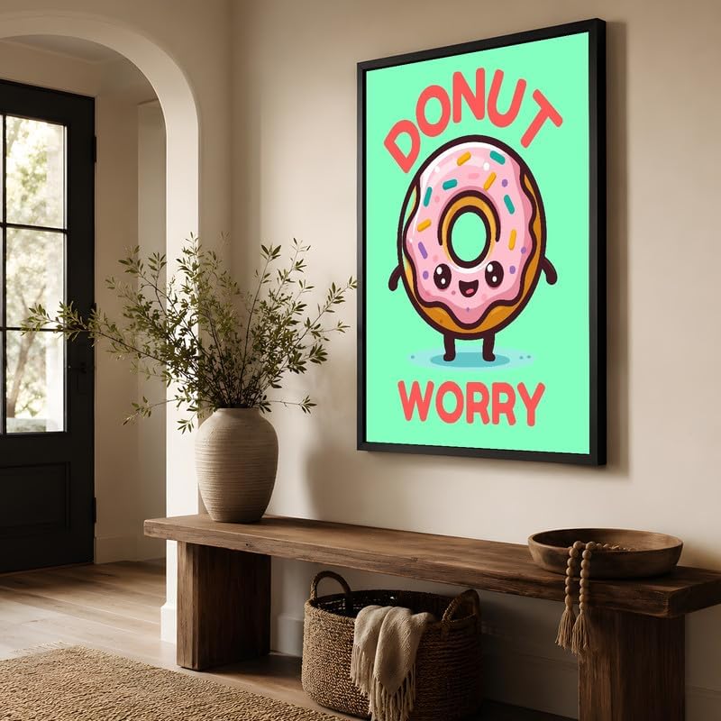 InkFlow Posters Donut Worry Canvas Poster - Image 4