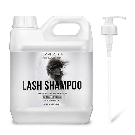 Lash Shampoo Bulk, Eyelash Cleanser for Extensions 2 Liters, Dispenser Pump, Non-irritating or Burning Eyelid Foaming Cleanser for Professional Salon and Home Use (Classic Charm-2L)