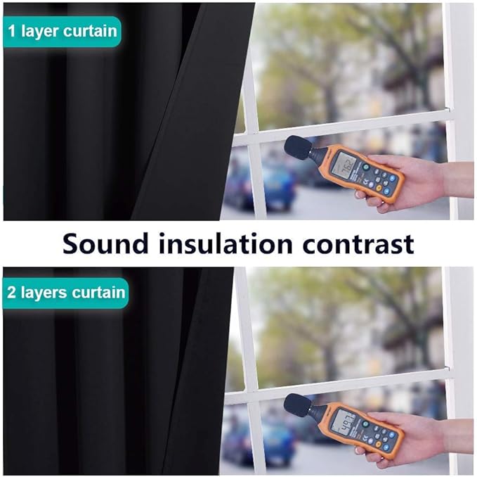 NICETOWN Complete 100% Blackout Curtain Set, Thermal Insulated & Energy - Image 4