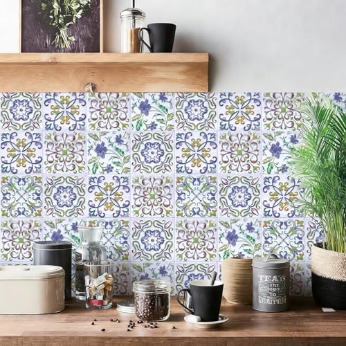 Wudnaye Blue Tile Peel and Stick Backsplash Wallpaper - Image 2