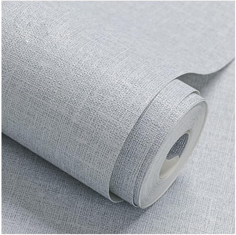 Gray Grasscloth Peel and Stick Wallpaper Self Adhesive 17.8"x118" - Image 2