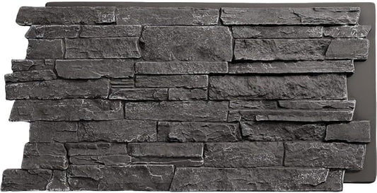 EverStone Acadia Ledge Faux Stone Panel, Graphite Color by EkenaMillwork
