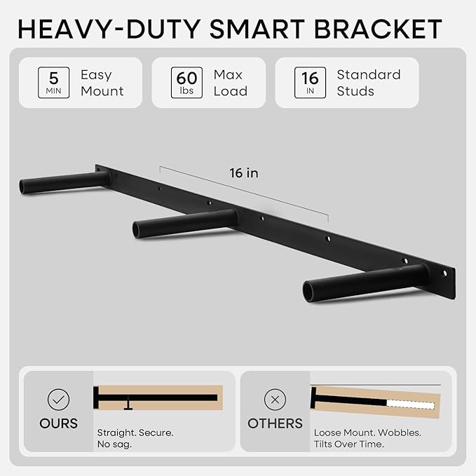 Homeforia 42 inch Natural Floating Shelf, High End Solid Real Wood 42inch Small - Image 4