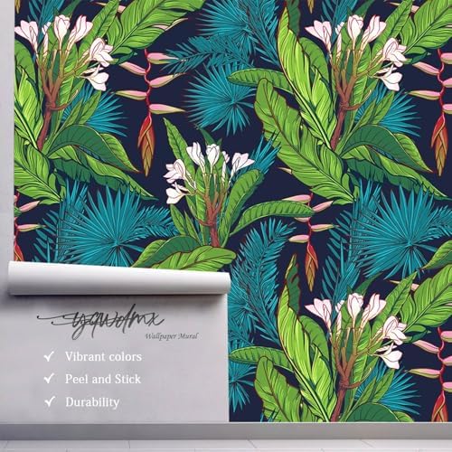 YQWDMX - Tropical Jungle Peel and Stick Wallpaper Green Leaves self-Adhesive - Image 4
