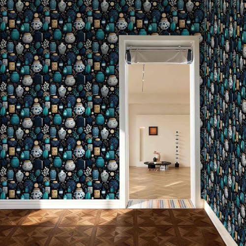 Vintage Vase Peel and Stick Wallpaper, Dark Academia Celestial Wallpaper - Image 7