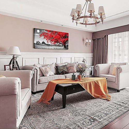 MHARTK66 wall art for living room Simple Life red moon tree scenery Abstract - Image 6
