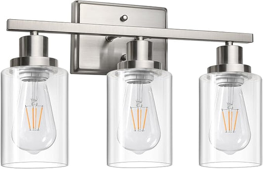 Ascher Bathroom Vanity Light Fixtures, 3 Light Wall Sconces Lighting by Ascher
