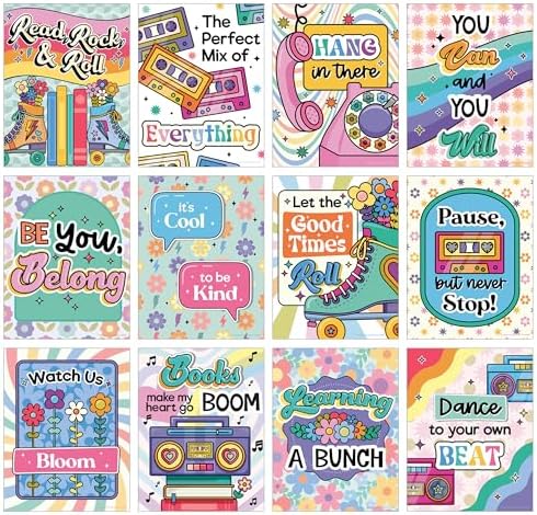 Happily Ever Elementary Retro Remix Poster Set, Groovy Classroom Décor by CarsonDellosaEducation