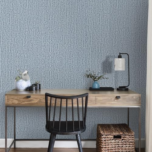 Peel and Stick Wall Paper Blue Textured Wall 15.7inch x 196.85inch Covering - Image 3