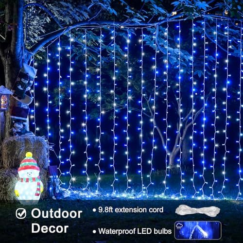 JMEXSUSS 300LED Christmas Curtain Lights Plug in - Image 3