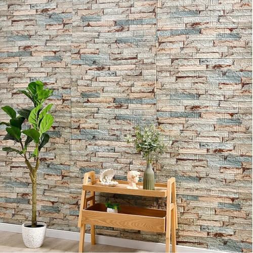 Waterproof Wall Panels 27.5" x 196.8" Faux Brick Wallpaper Peel and Stick Art - Image 3