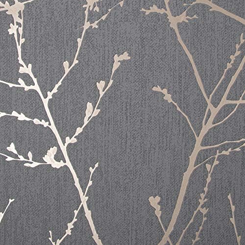 Innocence Charcoal and Copper Wallpaper - Image 4