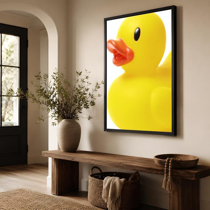 InkFlow Posters Yellow Rubber Duck Canvas Poster - Image 4