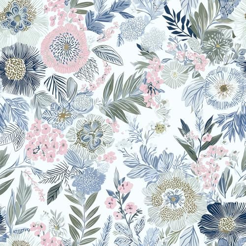 Nukofal Floral Peel and Stick Wallpaper Boho Contact Paper 16.9inx118.1in by Nukofal
