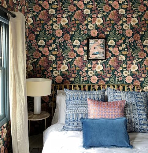 EchoSphere Floral Peel and Stick Wallpaper Boho Vintage Floral Wall Paper - Image 2
