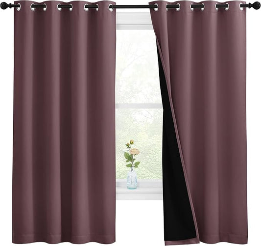NICETOWN Bedroom Full Blackout Room Warming Curtain Panels, Super Thick by NICETOWN